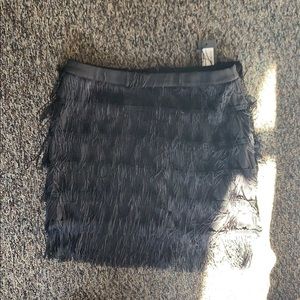 Black Fringe Mini Skirt (Nasty Gal)